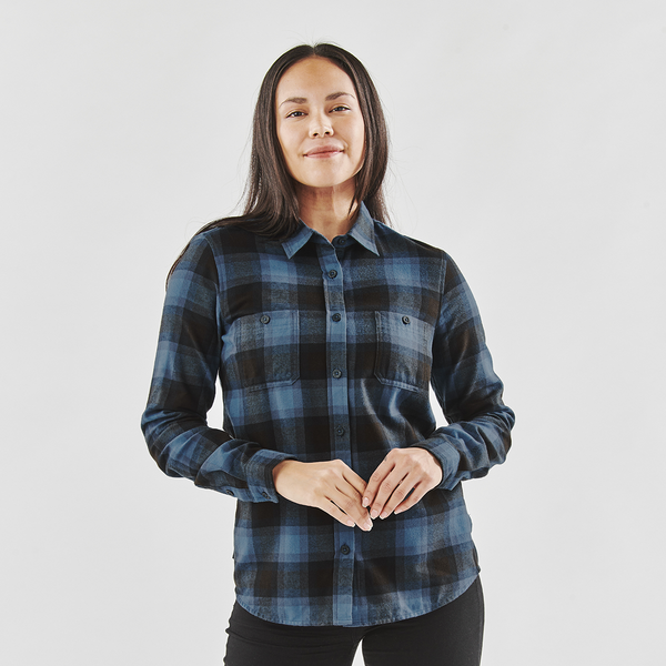 Blue checked shirt womens online