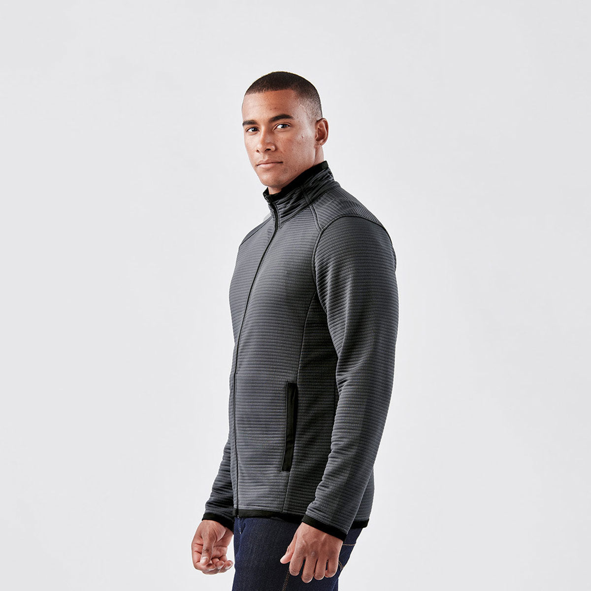 Hybrid Tech Knit Jacket Black - Calibre Menswear