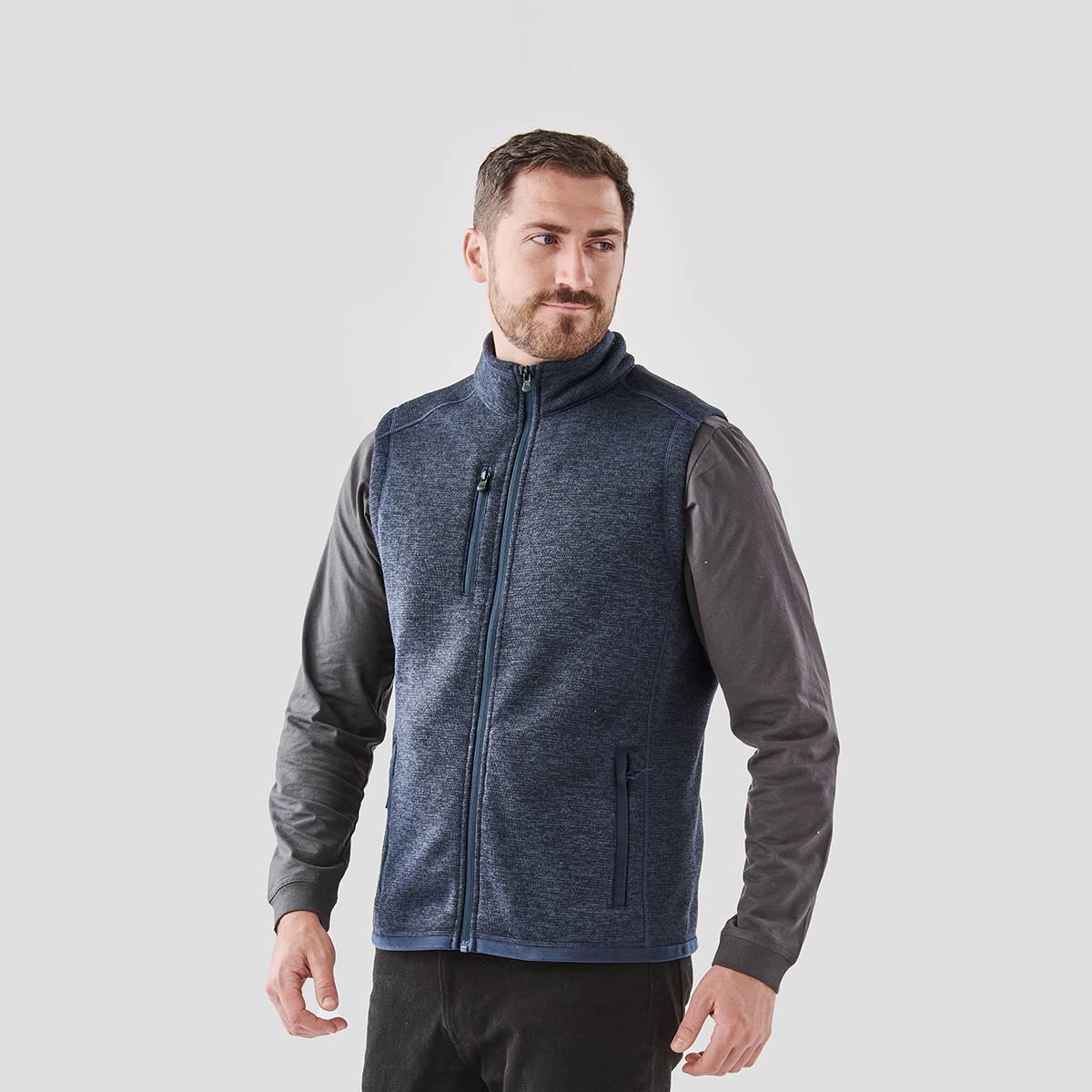 Men's Village Vest in Sherpa Fleece (Navy)