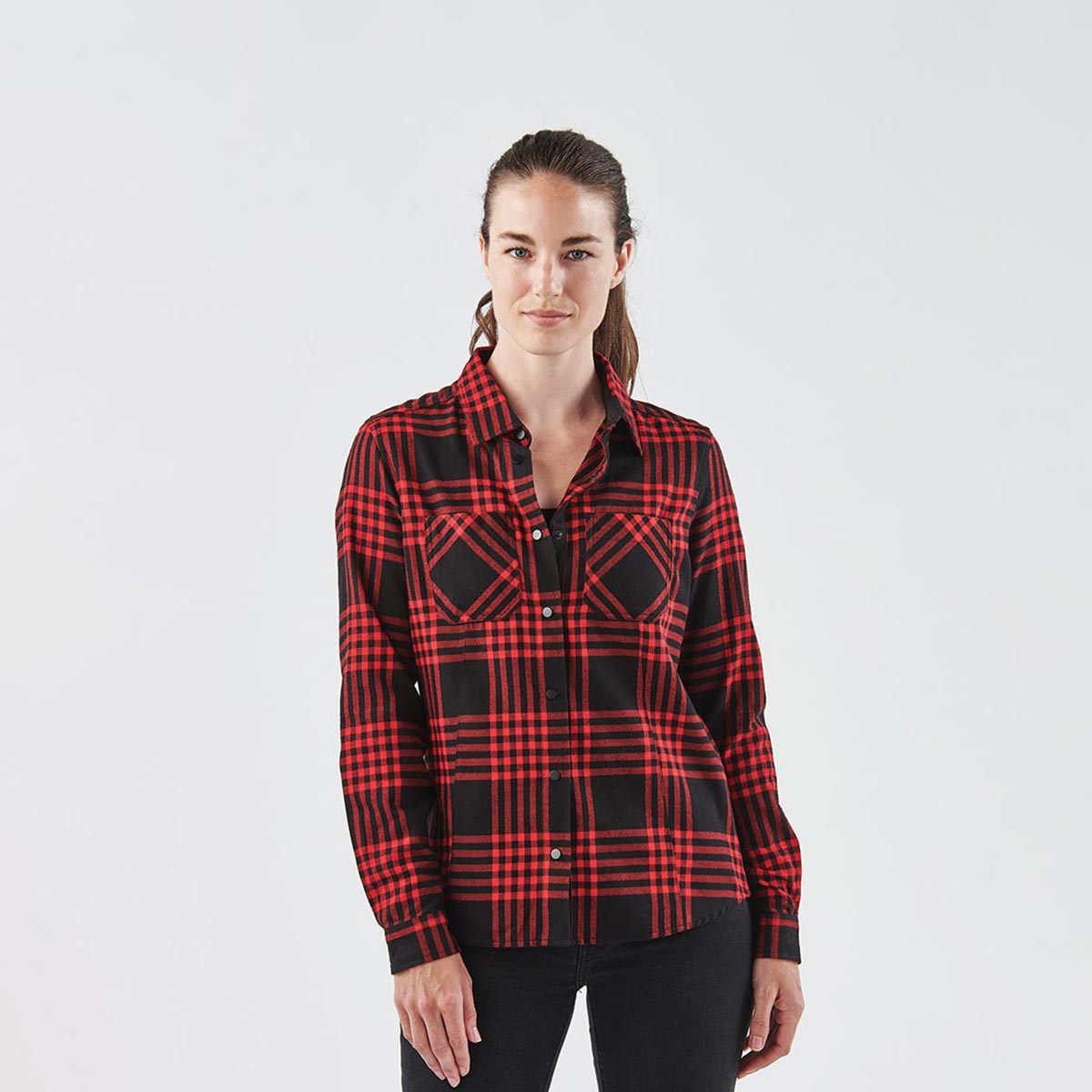 womens plaid fitted shirt
