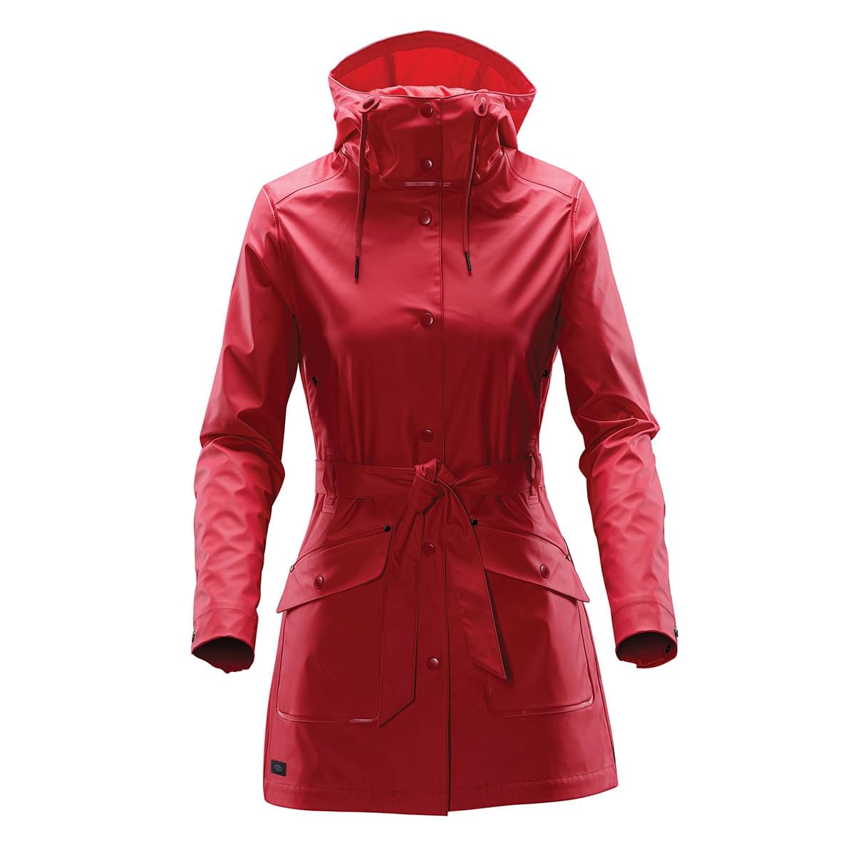 Ladies rain slicker with hood top