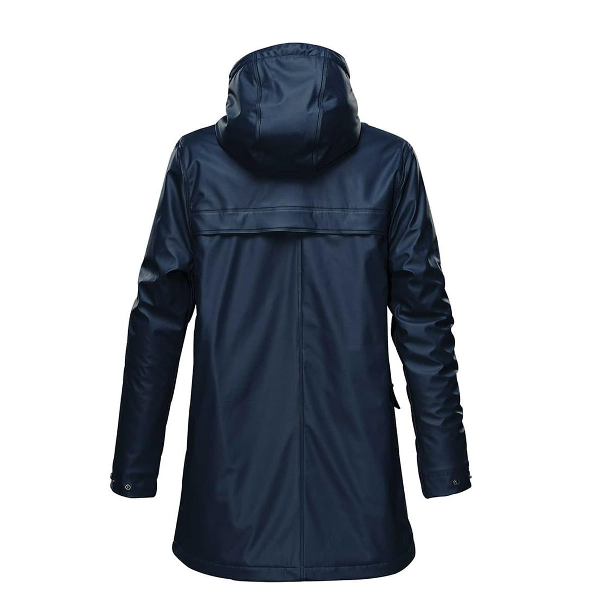 Navy blue raincoat with hood on sale